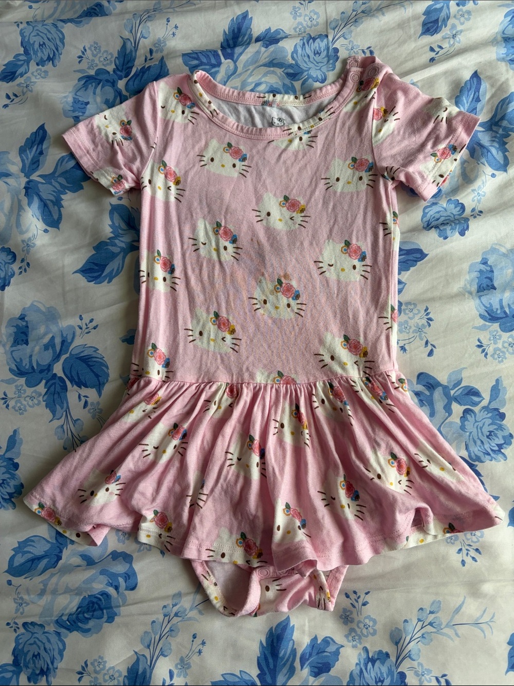 Hello Kitty x Posh Peanut pastel pink bodysuit twirl 2T